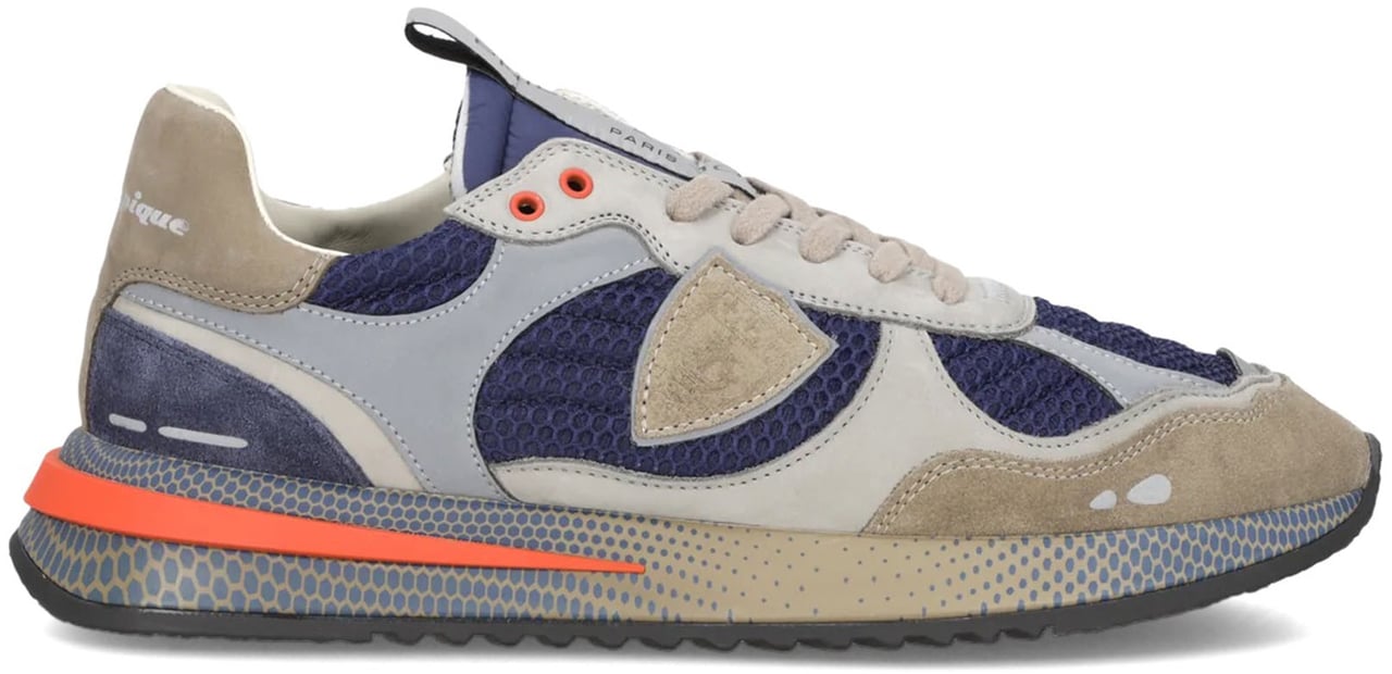 Philippe Model Sneakers Nubuck Resau Popbleu Gris Beige