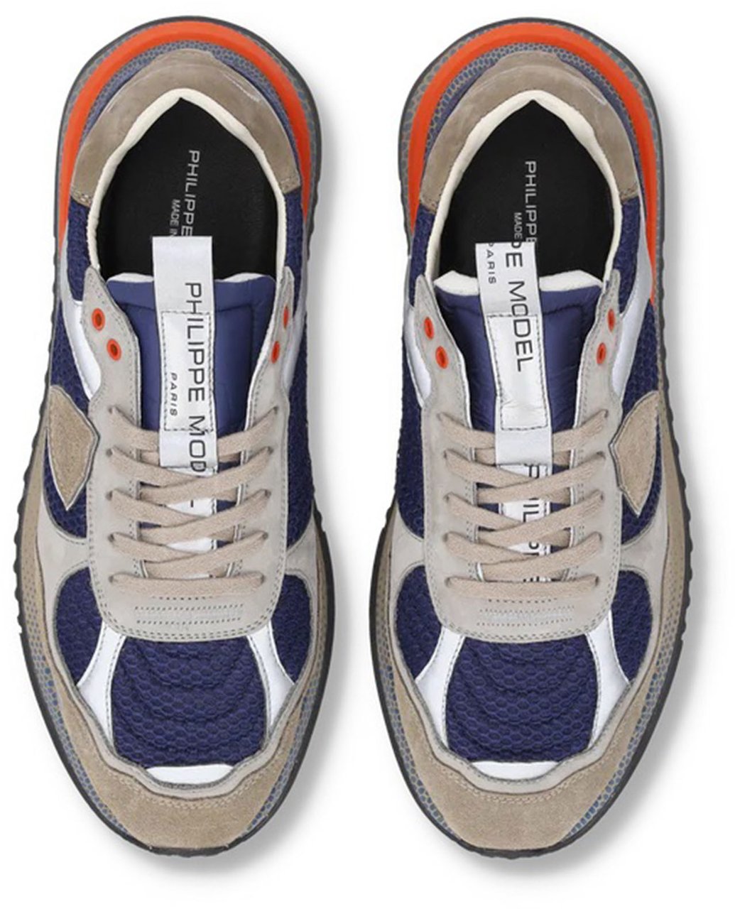 Philippe Model Sneakers Nubuck Resau Popbleu Gris Beige