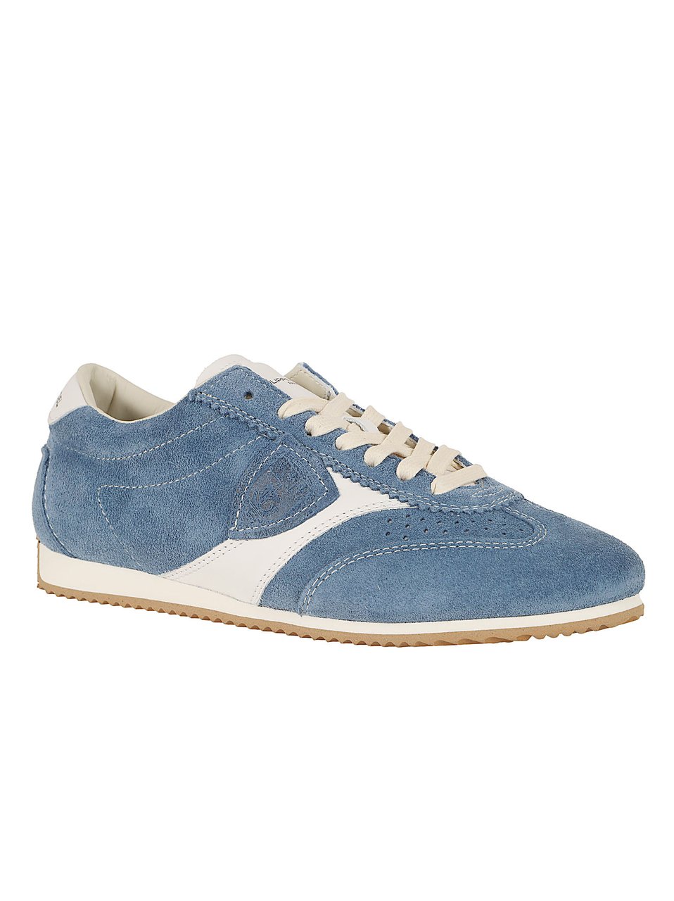 Philippe Model Low-Profile Sneakers with Soft Suede Upper and Iconic Shield Blauw