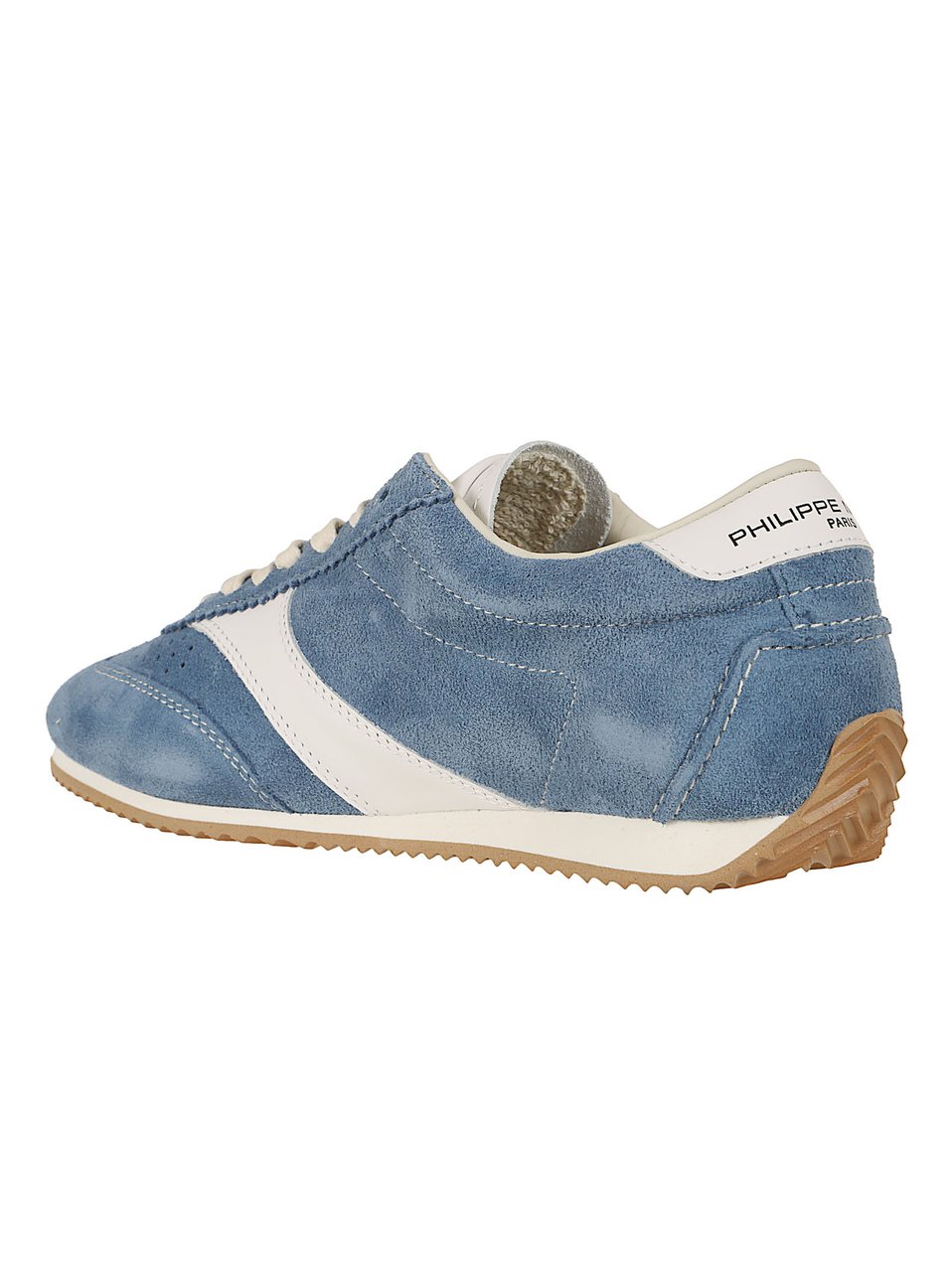 Philippe Model Low-Profile Sneakers with Soft Suede Upper and Iconic Shield Blauw