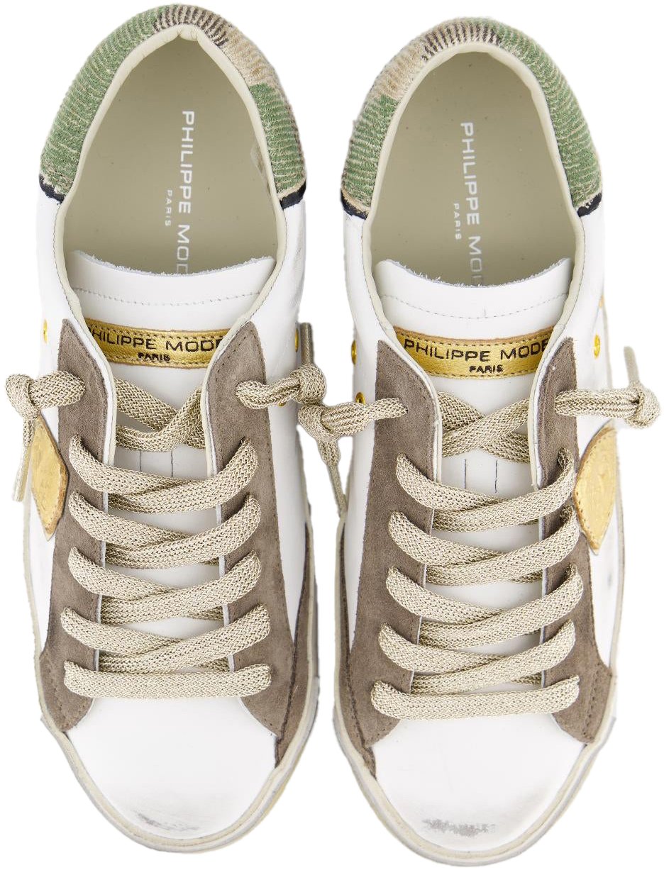 Philippe Model Dames Prsx Low Sneaker Wit/Glitter Wit