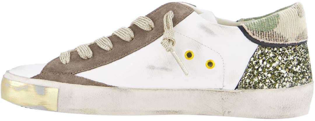 Philippe Model Dames Prsx Low Sneaker Wit/Glitter Wit