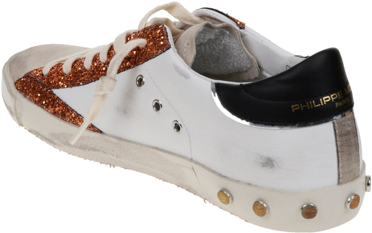 Philippe Model Flat Shoes Bianco Arancio Nero Wit