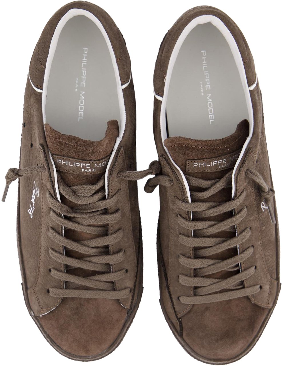Philippe Model Heren Prsx Low Sneaker Bruin Bruin