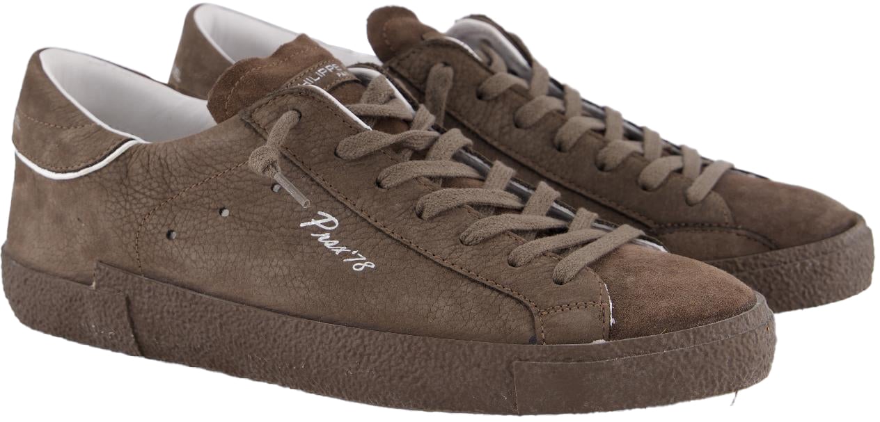 Philippe Model Heren Prsx Low Sneaker Bruin Bruin
