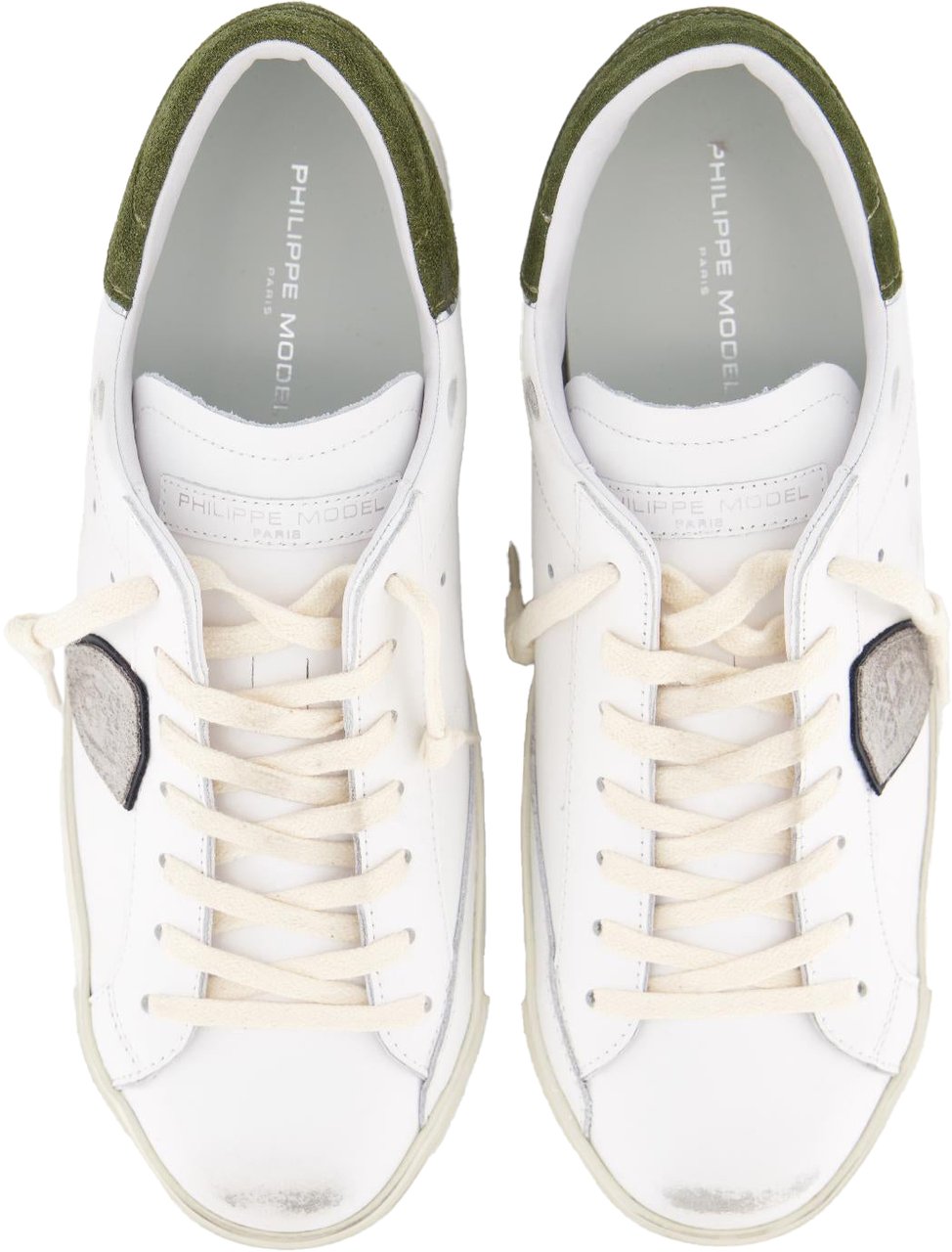 Philippe Model Heren Prsx Low Sneaker Wit/Groen Wit