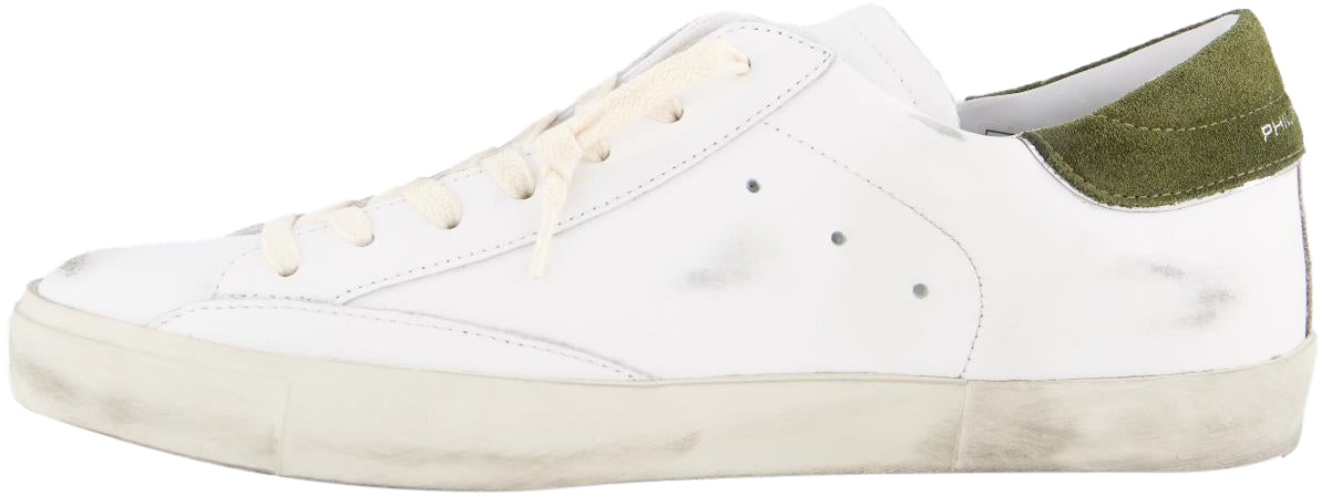 Philippe Model Heren Prsx Low Sneaker Wit/Groen Wit