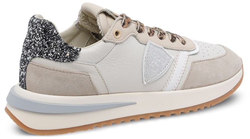 Philippe Model Sneakers Veau Glitter_Sable' Wit