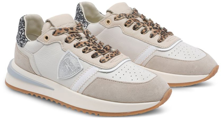Philippe Model Sneakers Veau Glitter_Sable' Wit