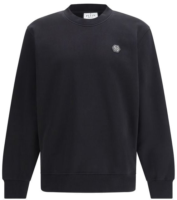 Philipp Plein Black Cotton Sweatshirt Blauw