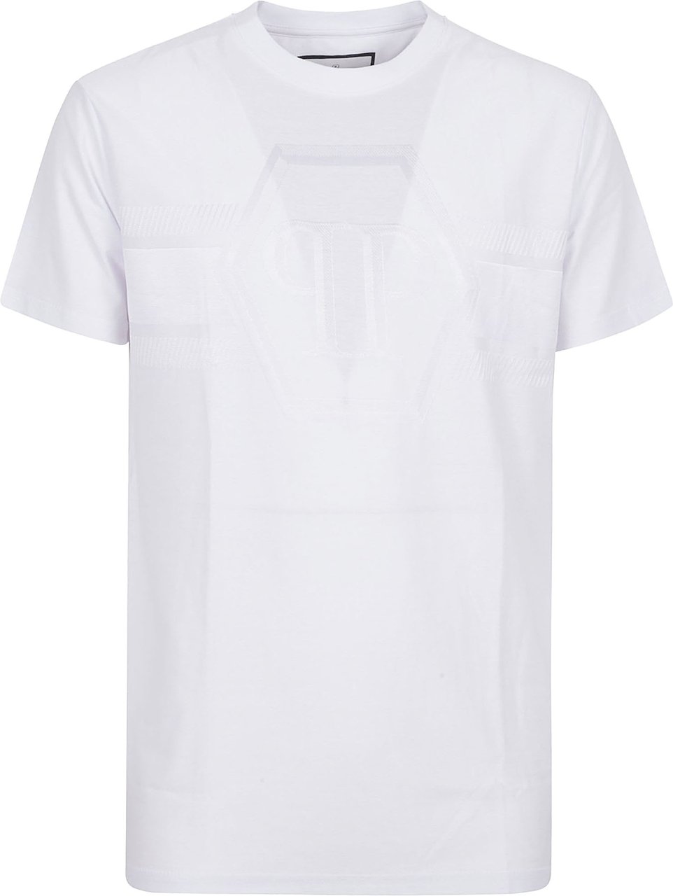 Philipp Plein Short-Sleeve Textured White T-Shirt Wit