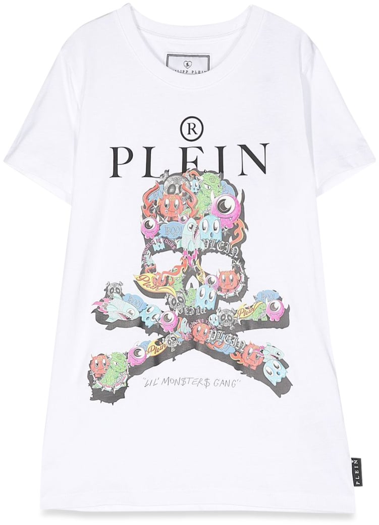 Philipp Plein MAXI T-SHIRT SKULL Wit