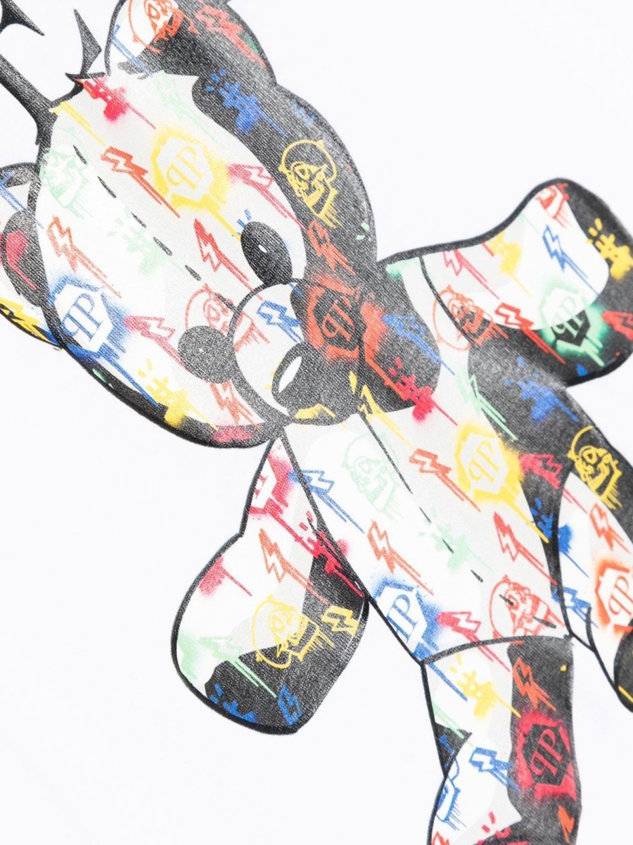 Philipp Plein MAXI T-SHIRT BEAR Wit