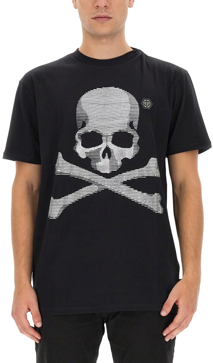 Philipp Plein T-SHIRT WITH RHINESTONES Zwart