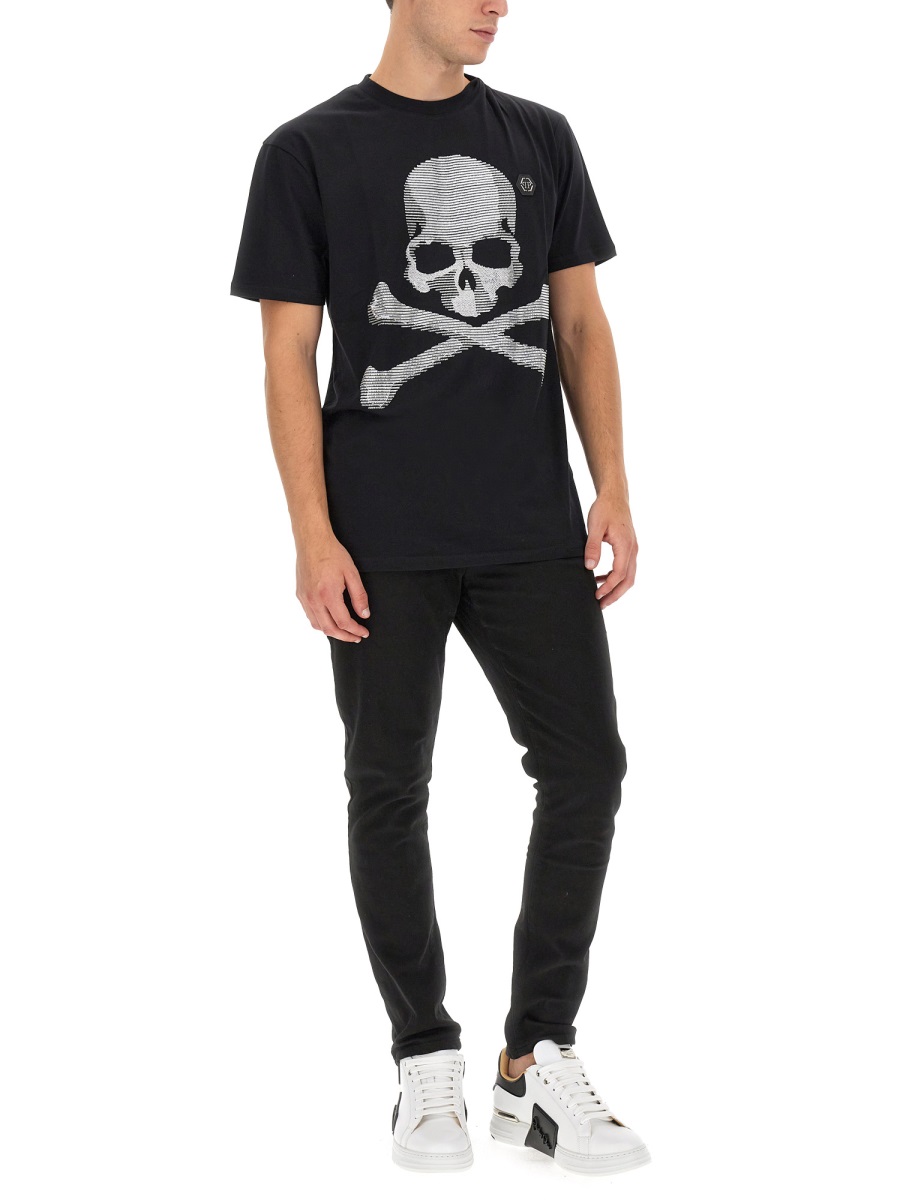 Philipp Plein T-SHIRT WITH RHINESTONES Zwart