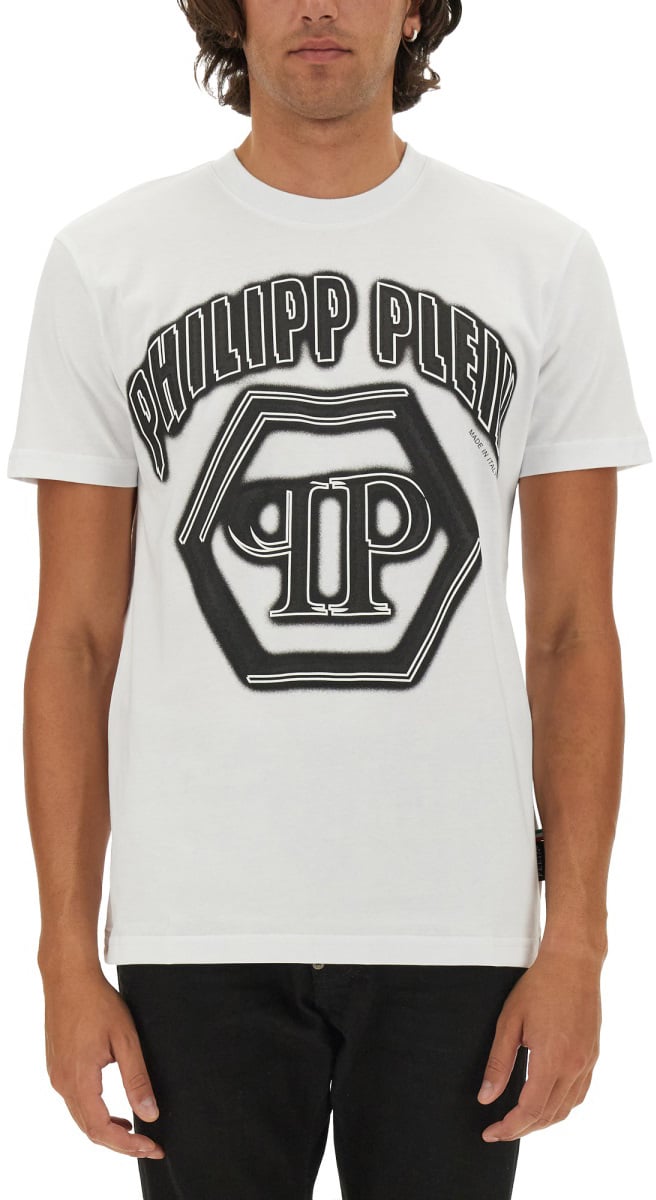Philipp Plein LOGO PRINT T-SHIRT Wit