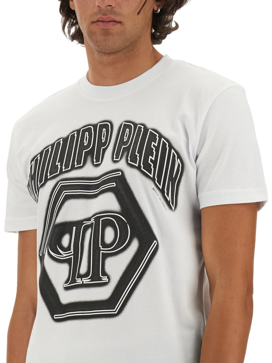 Philipp Plein LOGO PRINT T-SHIRT Wit