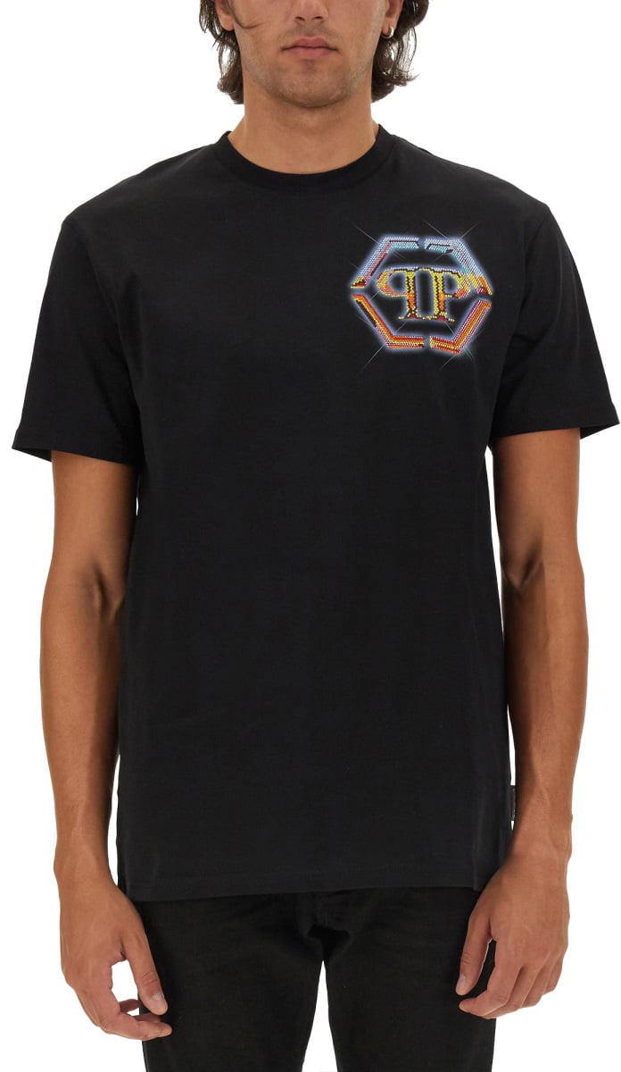 Philipp Plein T-SHIRT WITH LOGO Zwart