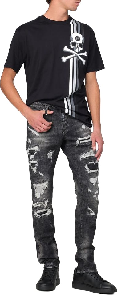 Philipp Plein Gray Denim Slim Fit Jeans Grijs