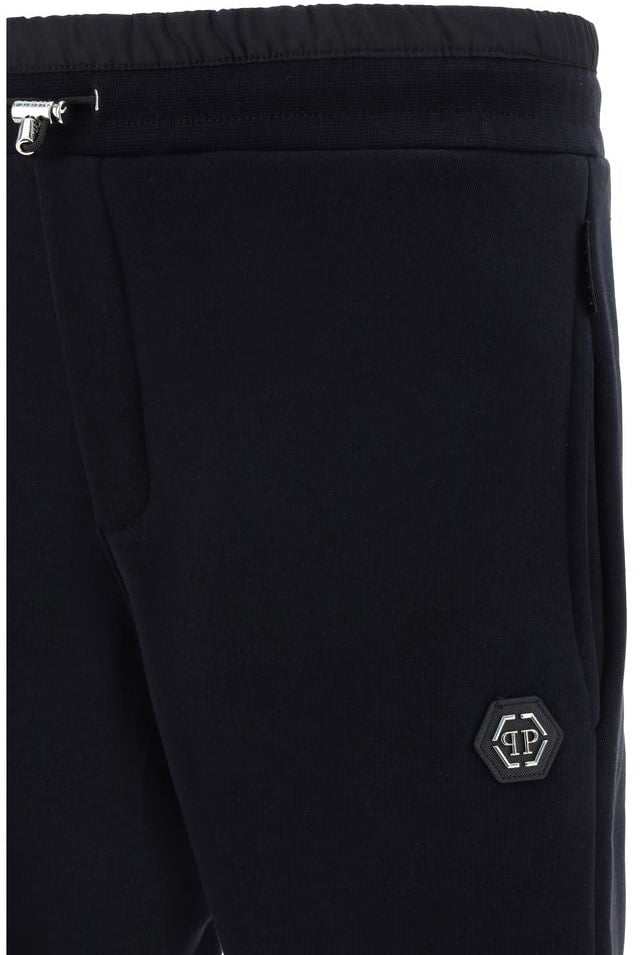 Philipp Plein Black Cotton Joggers (Workout Pants) Zwart