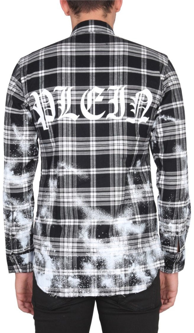 Philipp Plein Tartan Pattern Shirt Grijs