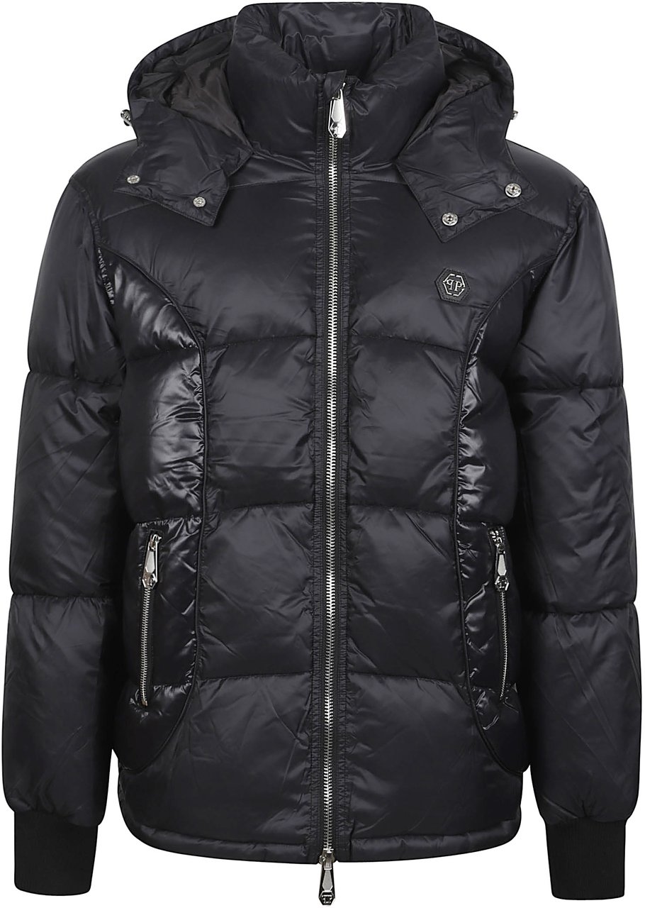 Philipp Plein Short Down Jacket Black Zwart
