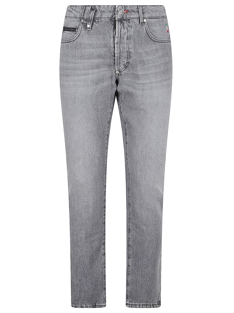 Philipp Plein Straight-Leg Grey Denim Jeans Grijs