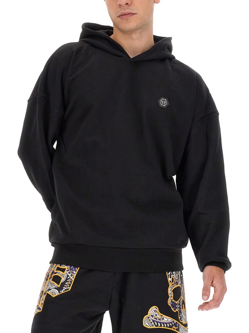 Philipp Plein Relaxed-Fit Black Hoodie Zwart