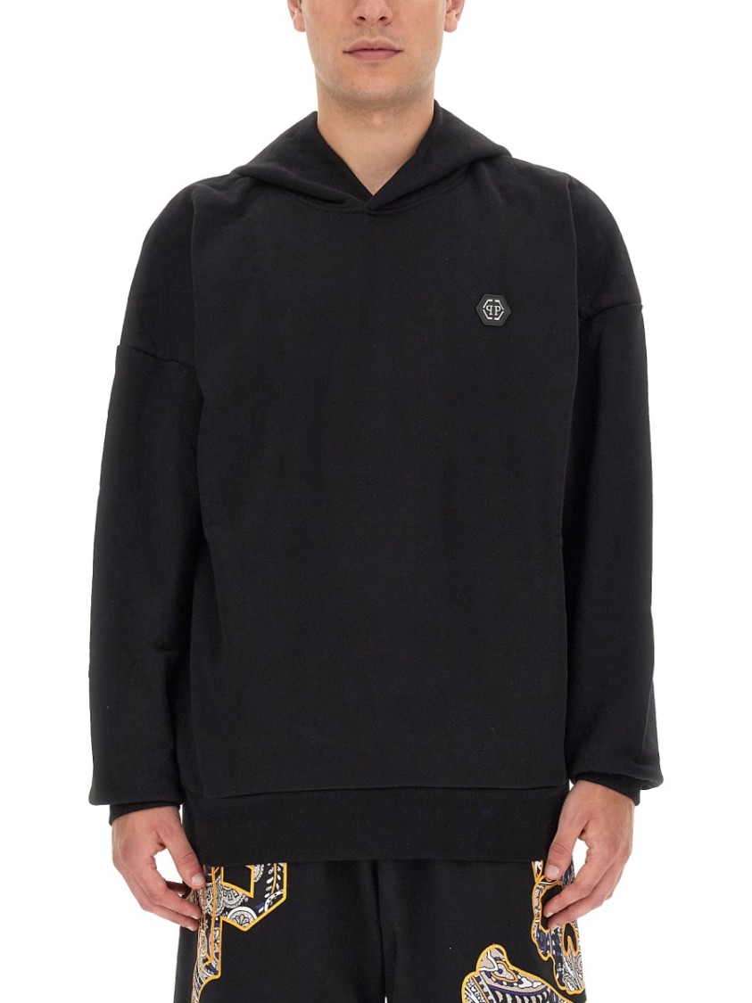 Philipp Plein Relaxed-Fit Black Hoodie Zwart