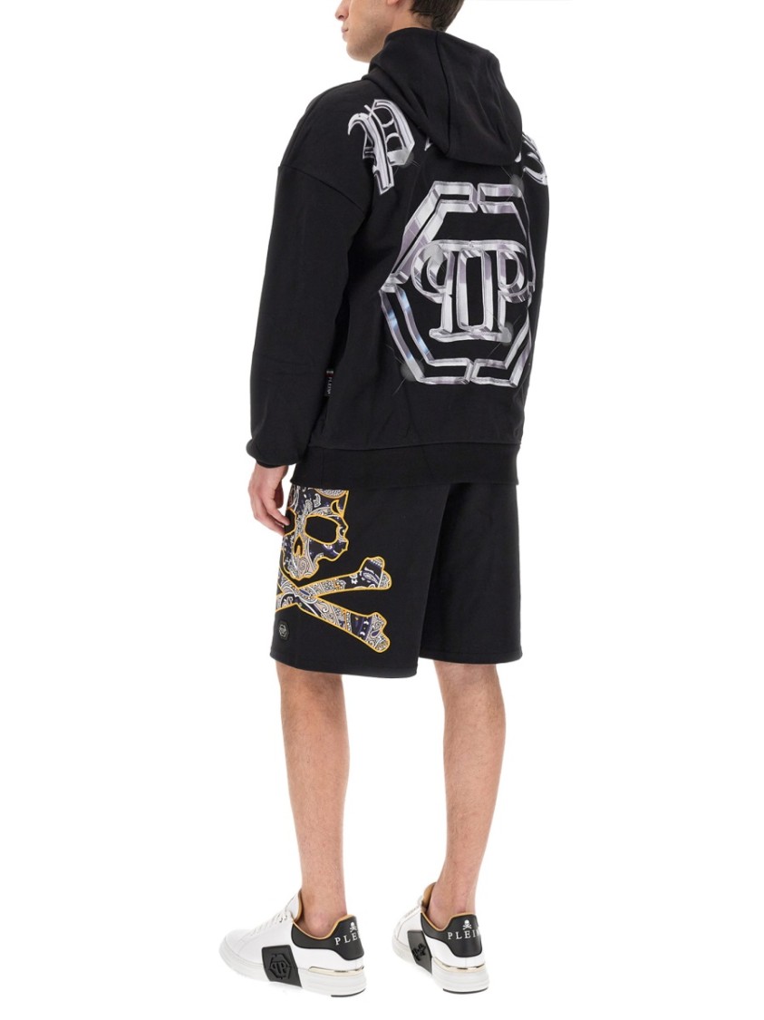 Philipp Plein Relaxed-Fit Black Hoodie Zwart