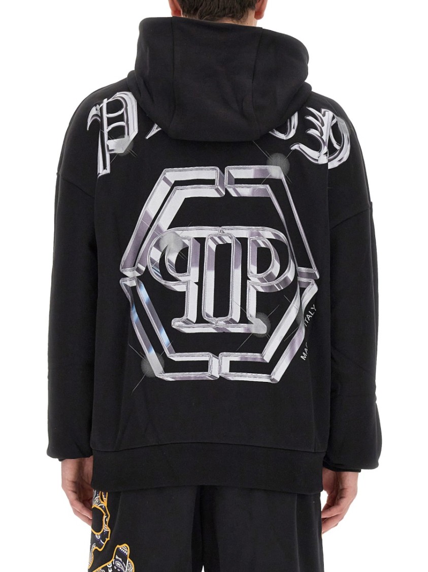 Philipp Plein Relaxed-Fit Black Hoodie Zwart