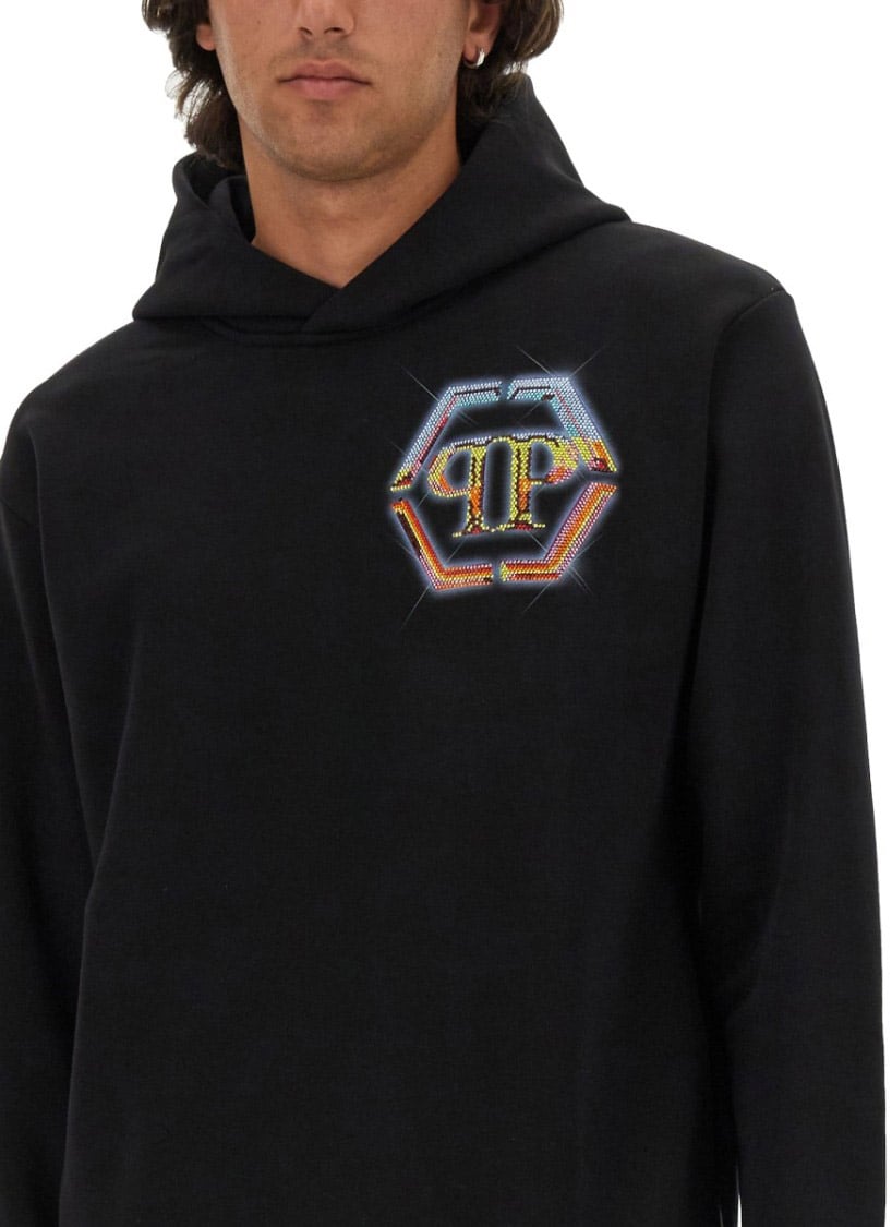 Philipp Plein Relaxed Fit Black Sweatshirt Zwart