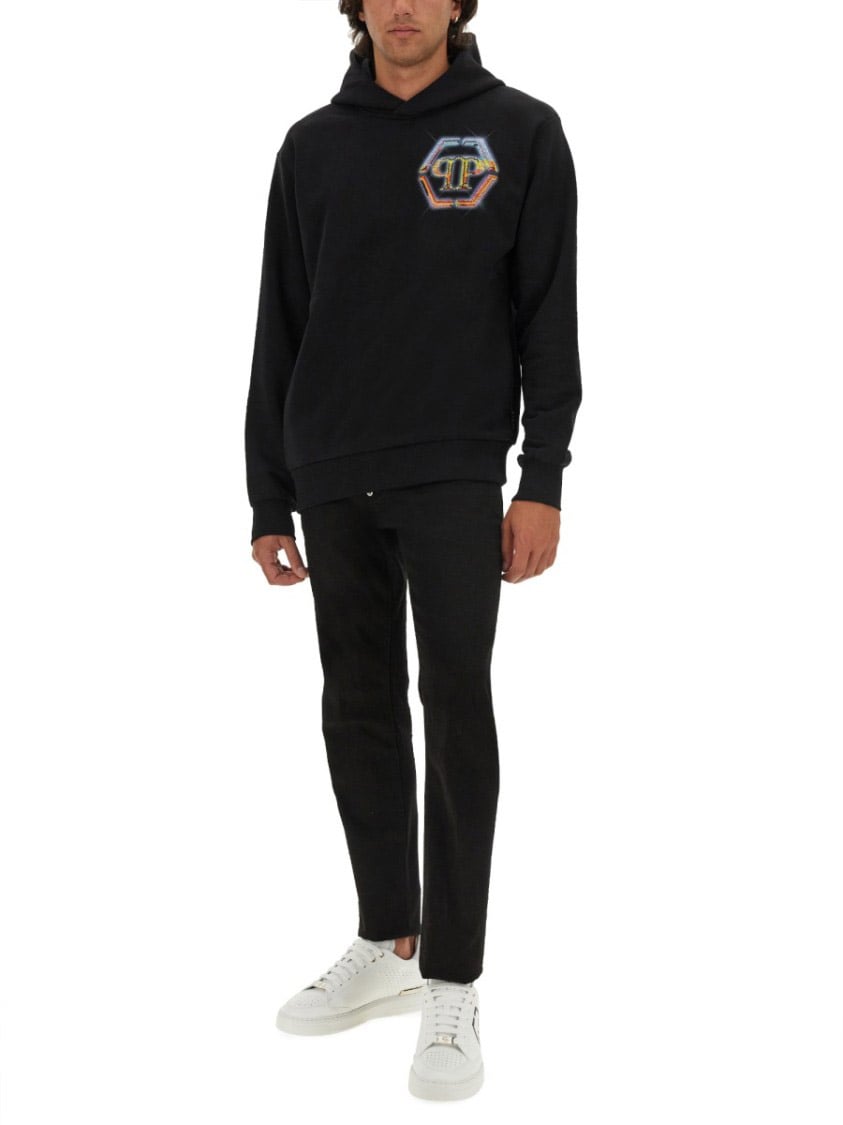 Philipp Plein Relaxed Fit Black Sweatshirt Zwart