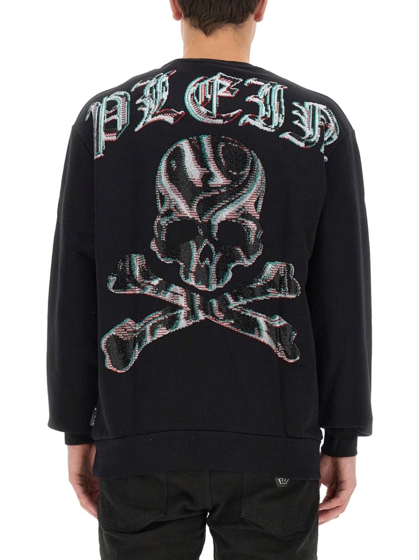Philipp Plein Oversized Black Sweatshirt Zwart