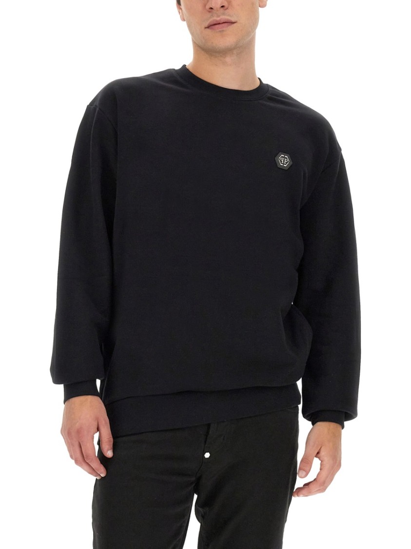 Philipp Plein Oversized Black Sweatshirt Zwart