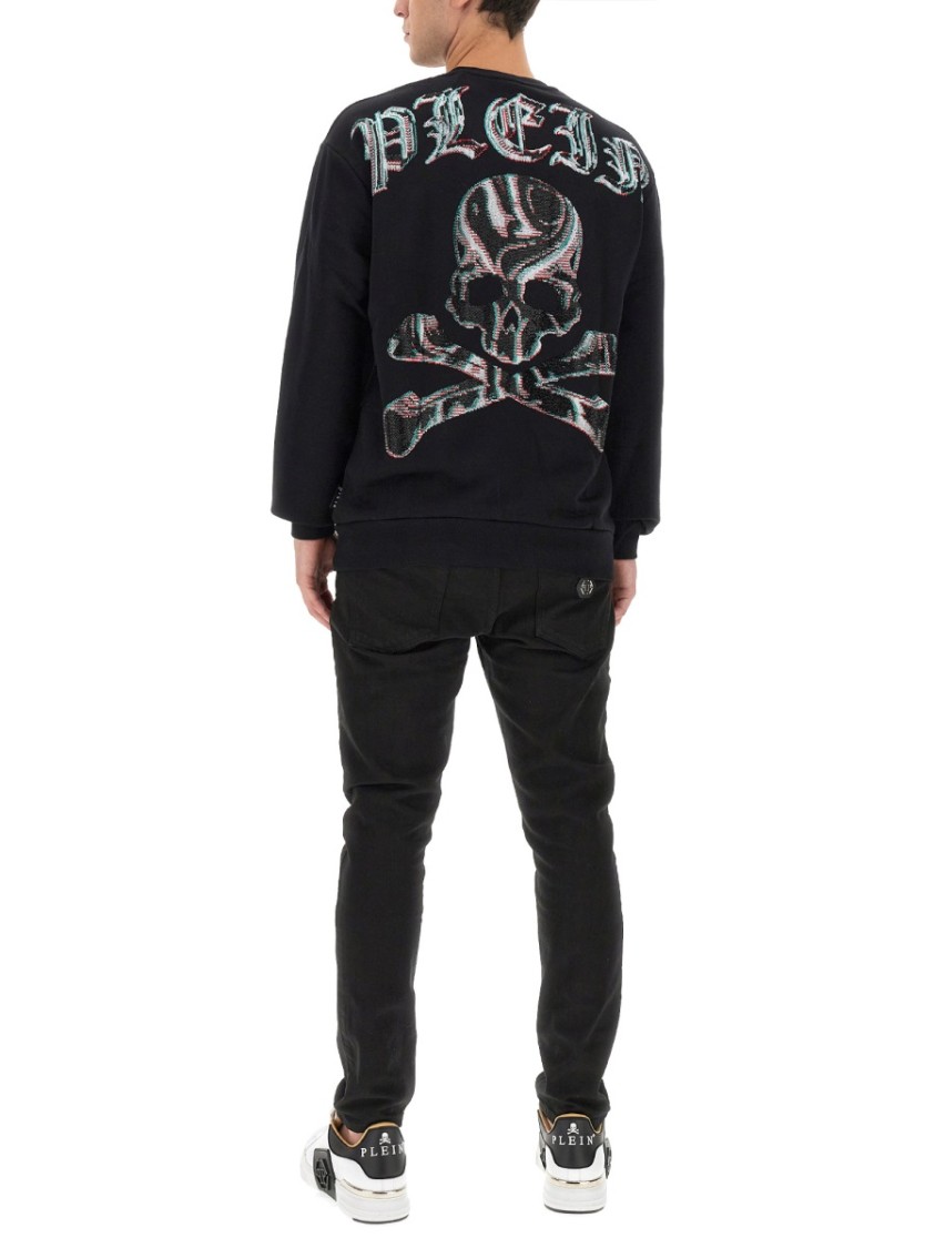 Philipp Plein Oversized Black Sweatshirt Zwart