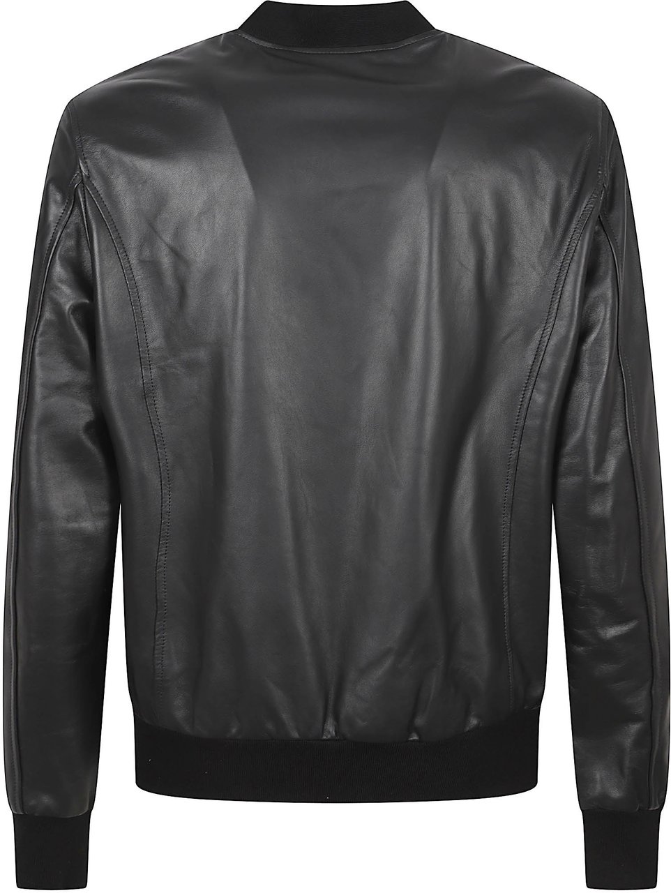 Philipp Plein Bomber Jacket In Smooth Sheepskin Leather Grijs