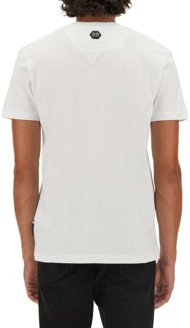 Philipp Plein Regular Fit Logo Print T-Shirt Wit