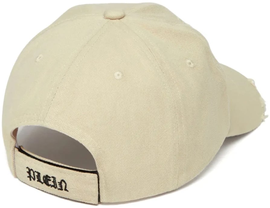 Philipp Plein Logo Patch Twill Baseball Cap Beige
