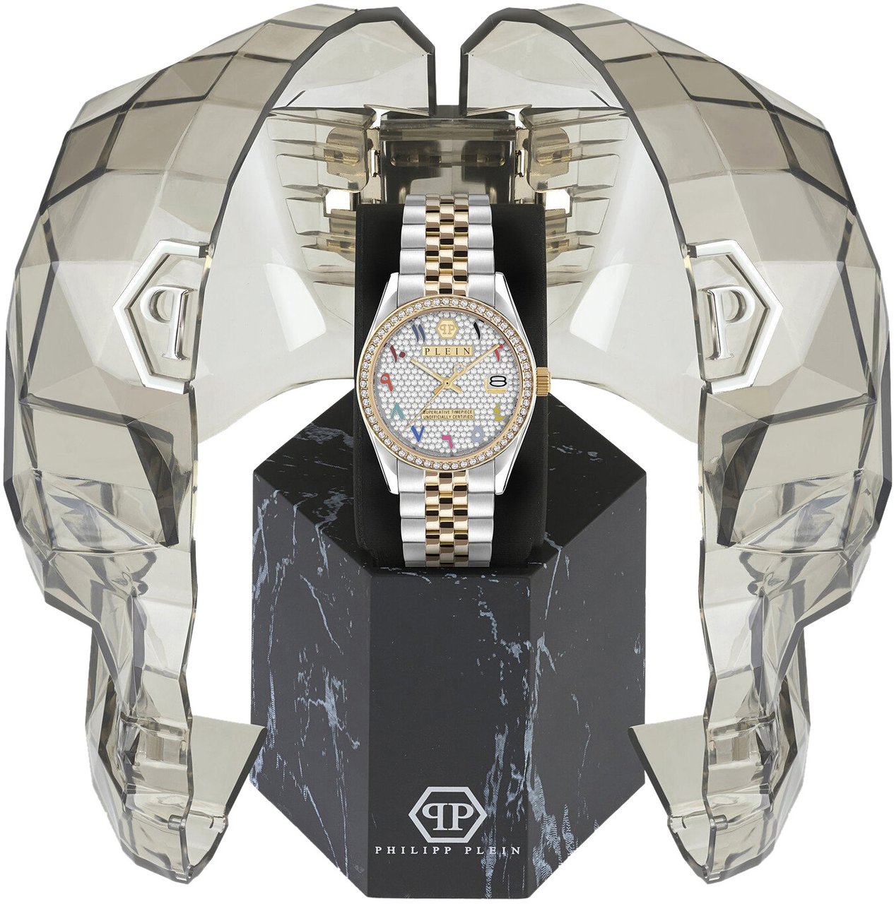 Philipp Plein PW2BA0123 Date Superlative horloge Wit