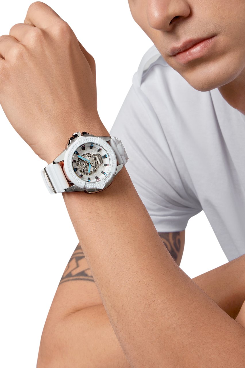 Philipp Plein PWAAA1521 The Skull horloge 44 mm Wit