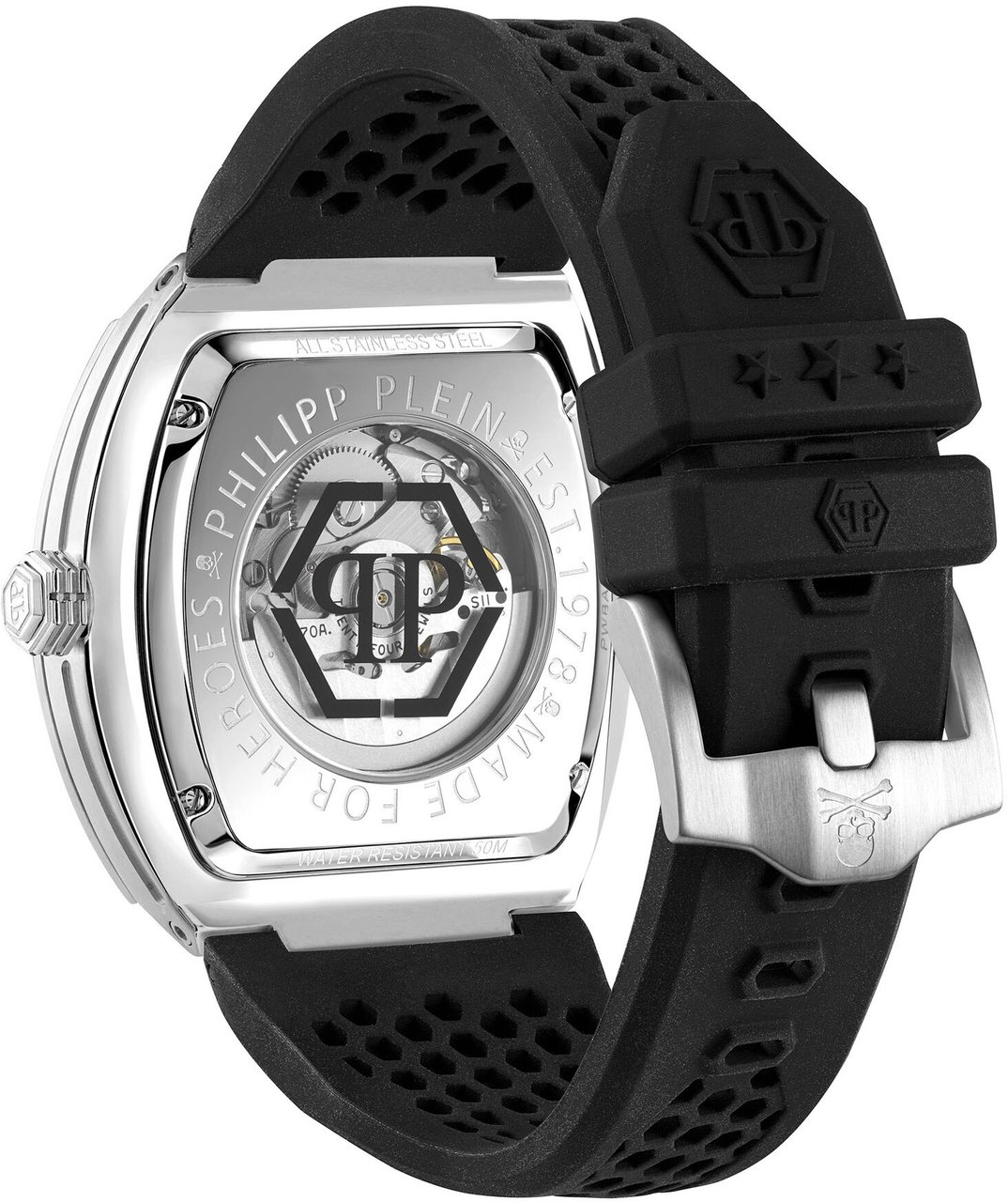 Philipp Plein PWBAA1323 The Skeleton automatisch horloge 44 mm Zilver