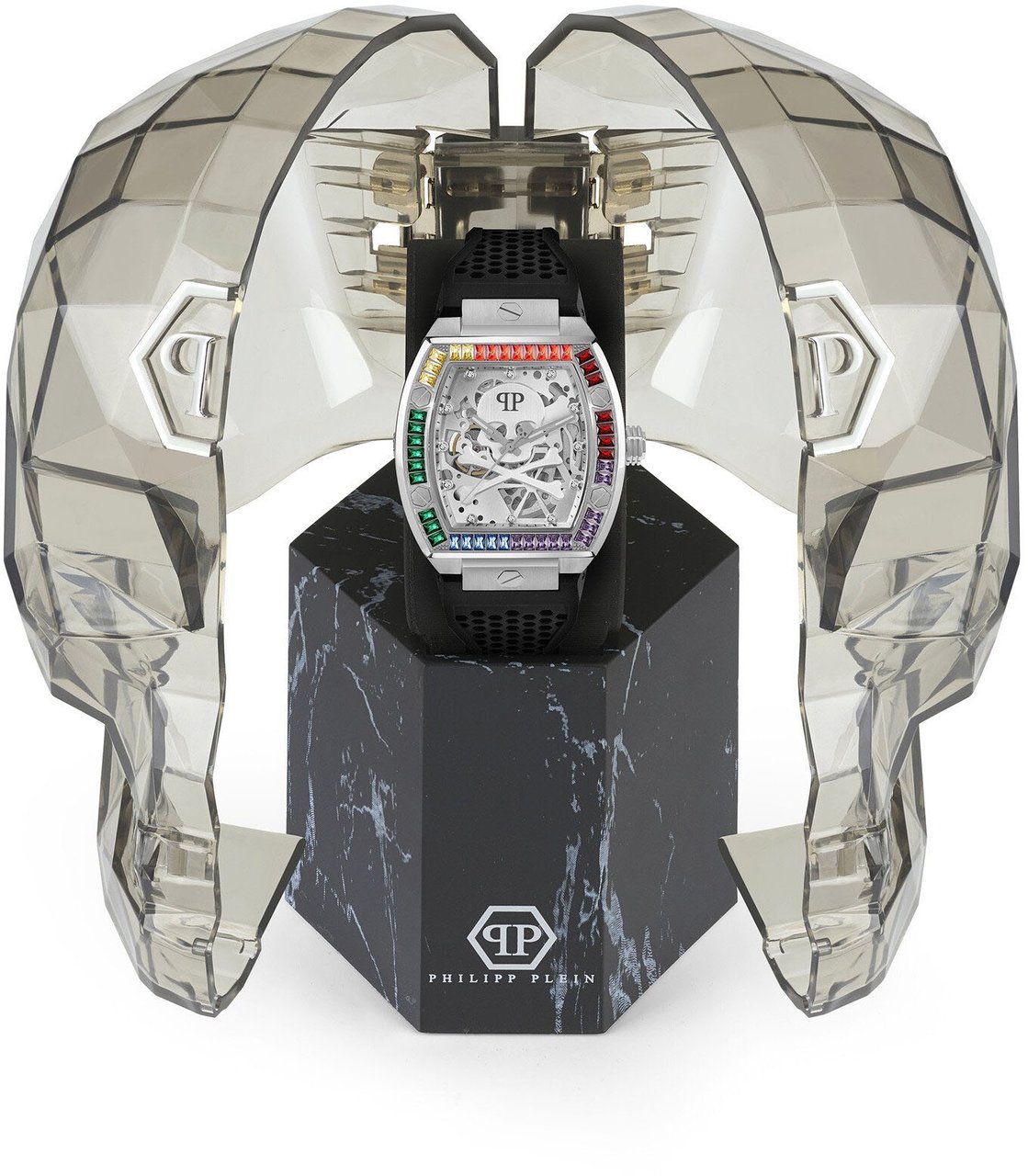 Philipp Plein PWBAA1423 The Skeleton automatisch horloge 44 mm Zilver