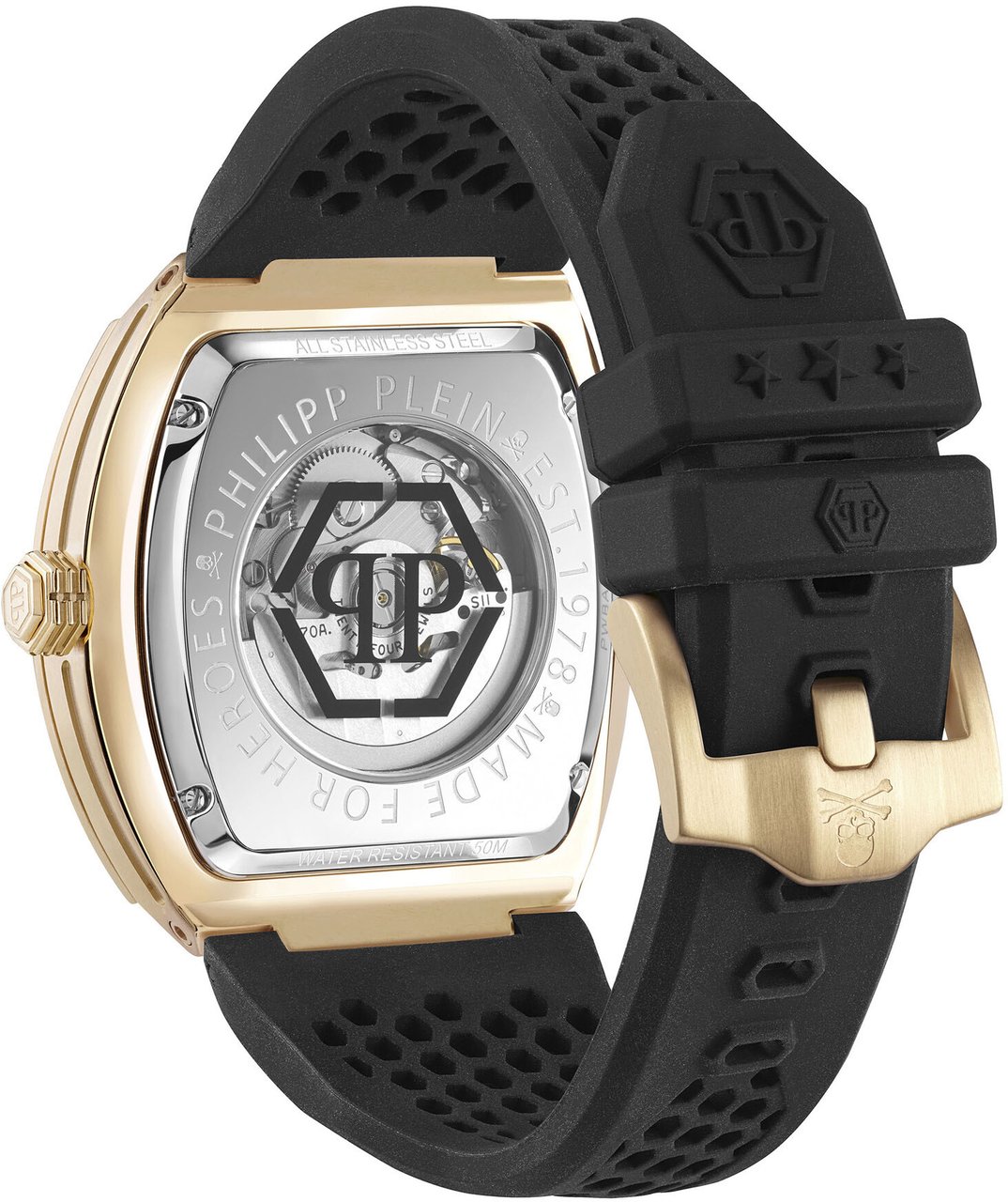 Philipp Plein PWBAA1623 The Skeleton automatisch horloge 44 mm Zwart
