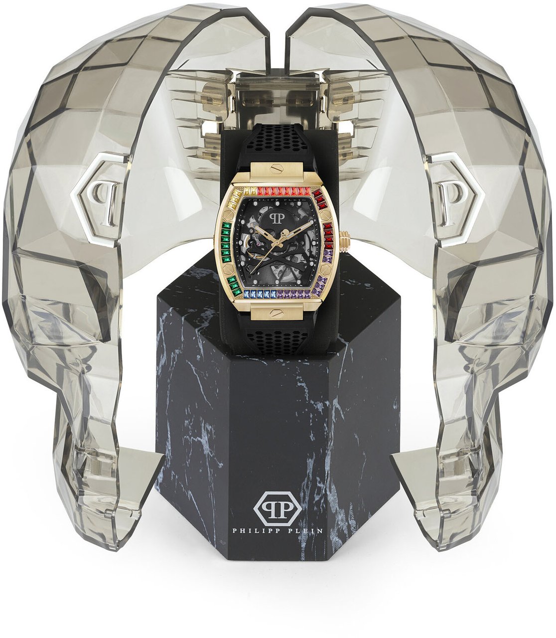 Philipp Plein PWBAA1623 The Skeleton automatisch horloge 44 mm Zwart