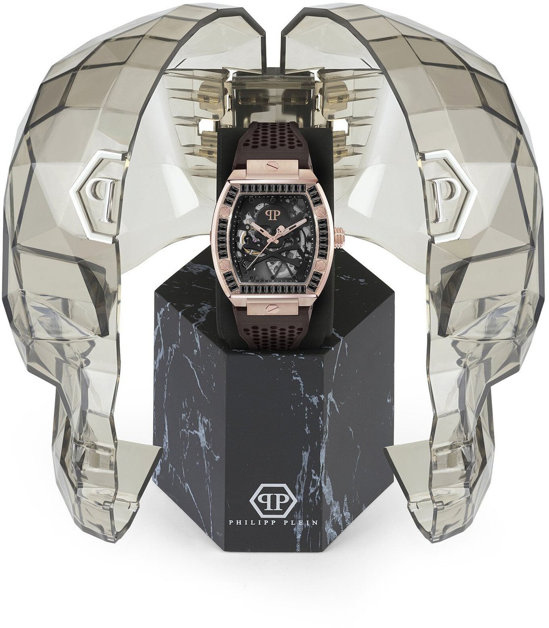 Philipp Plein PWBAA1723 The Skeleton automatisch horloge 44 mm Zwart