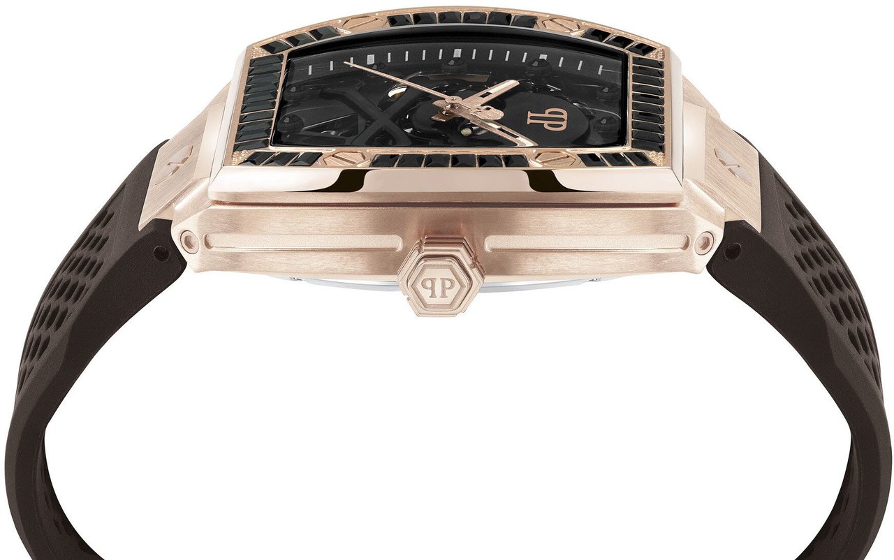 Philipp Plein PWBAA1723 The Skeleton automatisch horloge 44 mm Zwart