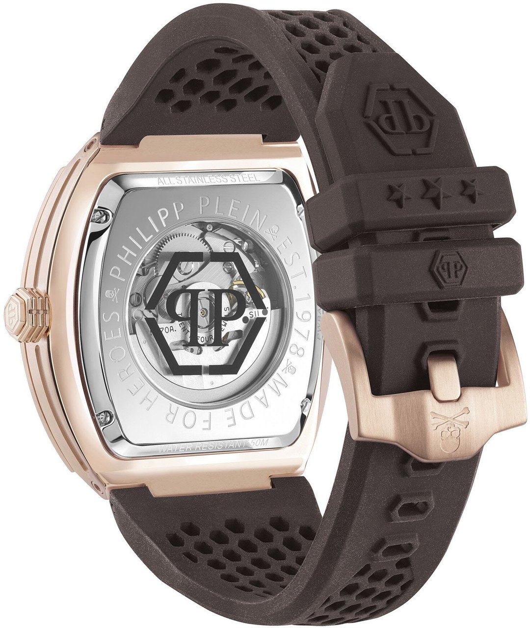 Philipp Plein PWBAA1723 The Skeleton automatisch horloge 44 mm Zwart