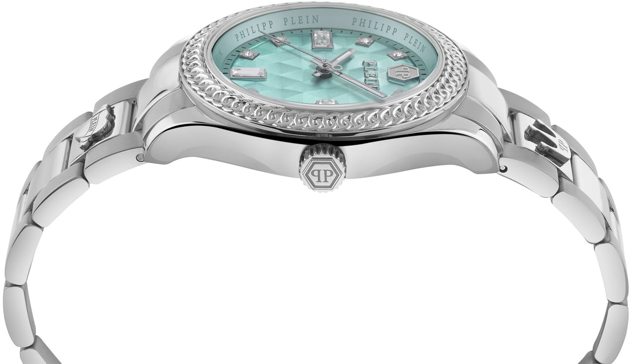 Philipp Plein PWCDA0424 Queen Crystal dameshorloge Blauw