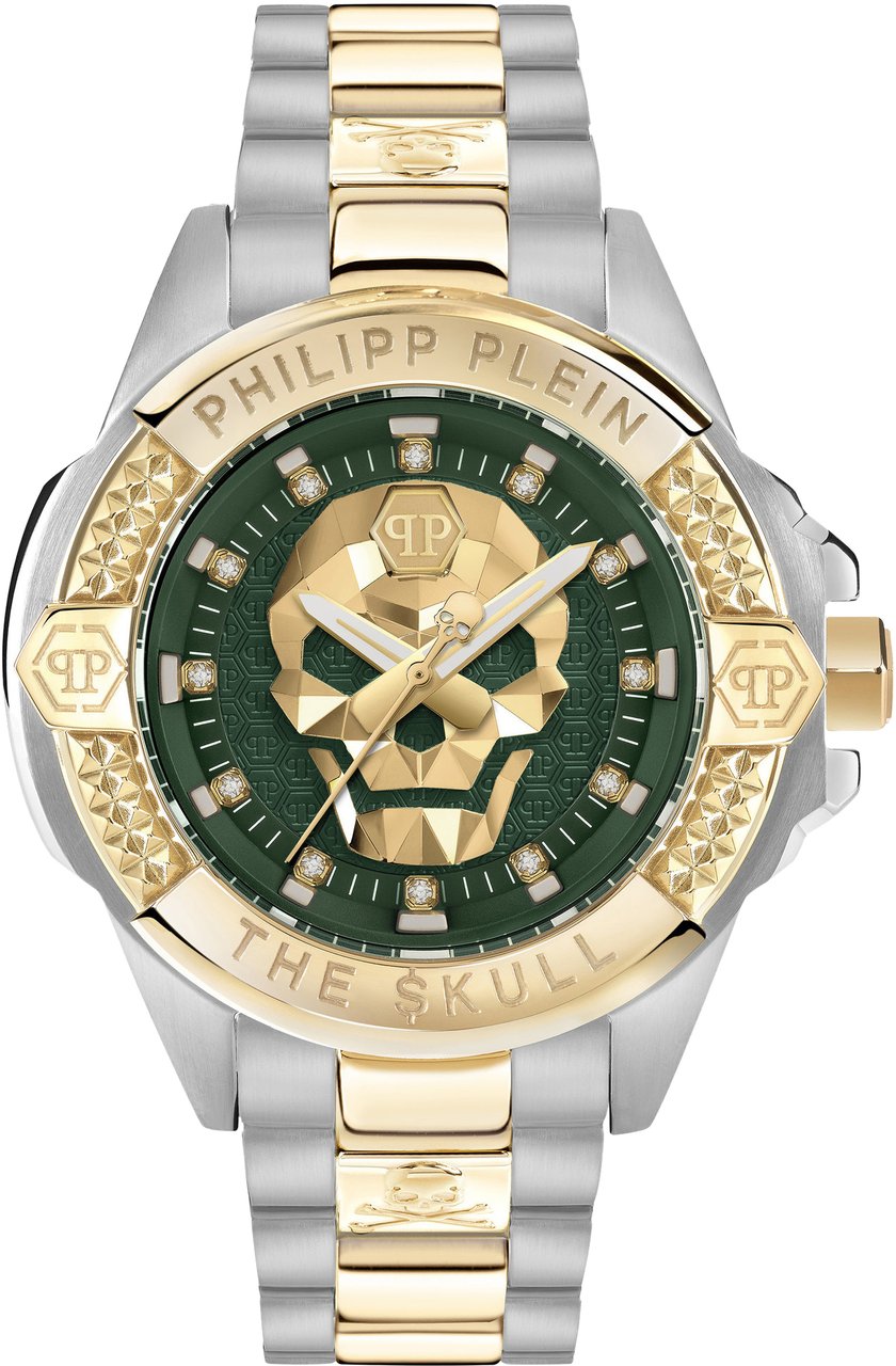 Philipp Plein PWNAA0622 The Skull Genderless horloge 41 mm Groen